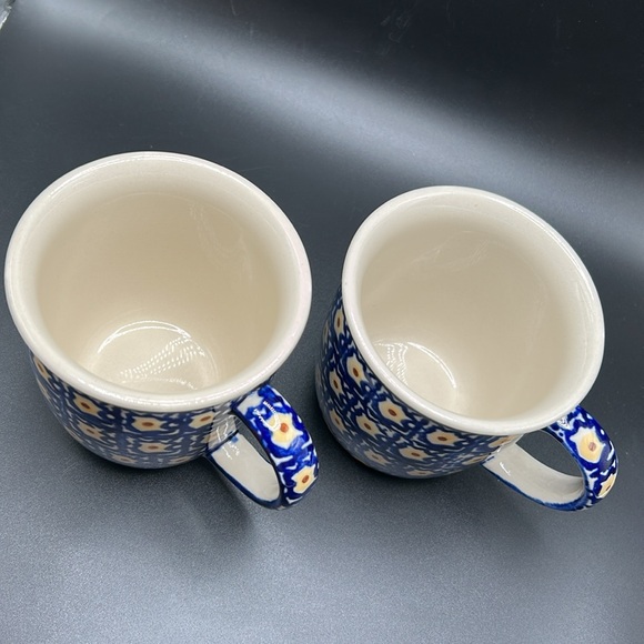 Blue and White Patterned Ceramic Mugs - Picture 2 of 9